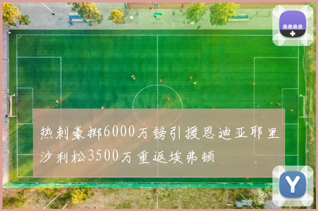 热刺豪掷6000万镑引援恩迪亚耶里沙利松3500万重返埃弗顿